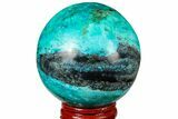 Polished Chrysocolla Sphere - Peru #133751-1